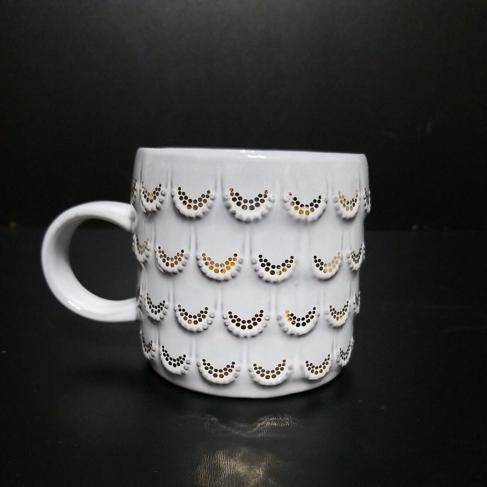Starbucks Cup Mermaid‎ White With Gold Scales Mug 10 oz Anniversary 2016 Scales